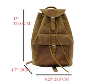 Load image into Gallery viewer, Crafted from full grain high quality genuine leather, this back bag combines durability and style. Perfect for the fashion-forward individual, it offers the highest quality material for a sleek and professional look. Stay organized and add luxury to your daily commute with this stylish bag.