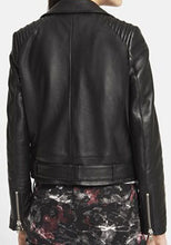 Load image into Gallery viewer, Stylish Women&#39;s Black Biker Leather Jacket, women black leather jacket - theleathersouq