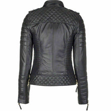 Load image into Gallery viewer, New Genuine Lambskin Leather Slim fit Ladies Jacket, Motorcycle Biker Jacket For Women - theleathersouq