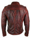New Men's Shirt Jacket Maroon Real Soft Genuine Waxed Leather Shirt Leather for Mens - theleathersouq