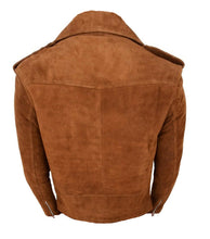Load image into Gallery viewer, Stylish Men’s Brando Style Suede Leather Jacket, Men Celebrity Tan Suede Jacket - theleathersouq