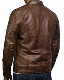 New Men's Leather Jacket Cafe Racer Vintage Distressed, Biker Leather Jacket for men - theleathersouq