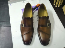 Load image into Gallery viewer, Stylish Men&#39;s Handmade Brown Leather Double Monk Strap Dress Formal Shoes - theleathersouq