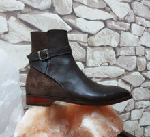 Load image into Gallery viewer, Stylish men&#39;s Handmade Leather &amp; Suede Brown Jodhpur Buckle Boots - theleathersouq