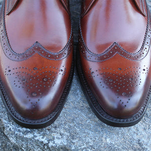 Men's Handmade Elegant Leather Boots, Burgundy brogue Boot, Dress Leather Boots - theleathersouq