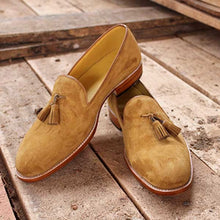 Load image into Gallery viewer, Elegantly Designed Men’s Handmade Loafer Suede Leather Shoes, Men suede Loafers - theleathersouq