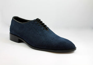 Handmade Men's Blue Suede Shoes, Men Lace Up Dress Formal Fashion Shoes - theleathersouq