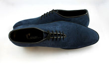 Load image into Gallery viewer, Handmade Men&#39;s Blue Suede Shoes, Men Lace Up Dress Formal Fashion Shoes - theleathersouq