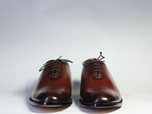 Handmade Men’s Brown Color Leather Shoes, Men Brogue Lace Up Dress Formal Shoes - theleathersouq