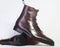 Handmade Men Chocolate Brown Ankle High Boots, Men Cap Toe Leather Lace Up Boots - theleathersouq
