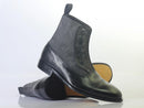 Handmade Men Ankle High Black Gray Button Boots, Men Leather Suede Fashion Boots - theleathersouq