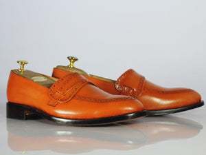 Handmade Men's Tan Shoes, Men Leather Penny Loafers Shoes, Dress Formal Shoes - theleathersouq