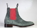 Handmade Men Gray Suede Chelsea Boots, Men Fashion Designer Boots - theleathersouq