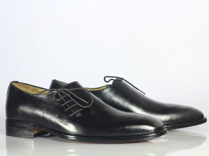 Handmade Men's Black Fashion Shoes, Men Leather Lace Up Designer Dress Shoes - theleathersouq