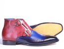 Handmade Leather Multi Color Brogue Toe boots, Men Double Monk Side & Zipper Boots - theleathersouq