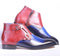 Handmade Leather Multi Color Brogue Toe boots, Men Double Monk Side & Zipper Boots - theleathersouq