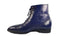 Handmade Men's Blue Cap Toe Leather Ankle Boots, Men Fashion Designer Boots - theleathersouq