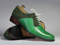 Handmade Men Green Leather & Suede Lace Up Shoes, Men Dress Formal Designer Shoes - theleathersouq