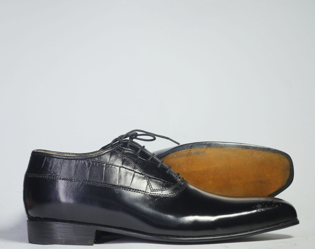 Handmade Men's Black Leather Wing Tip Brogue Shoes, Men Dress Formal D ...
