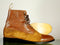 Men's Handmade Brown Cap Toe Leather Suede Ankle Boots, Men Designer Lace Up Boots - theleathersouq
