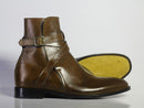New Handmade Men's Brown Leather Jodhpur Boots, Men Ankle Boots, Men Designer Boots - theleathersouq