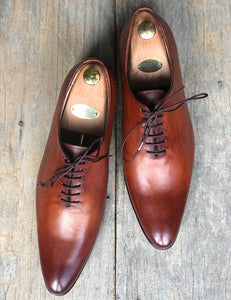 Handmade Men's Brown Wholecut Leather Lace Up Shoes, Men Designer Dress Formal Shoes - theleathersouq