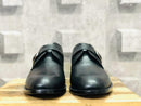 Handmade Men's Black Monk Strap Leather Shoes, Men Designer Dress Formal Shoes - theleathersouq