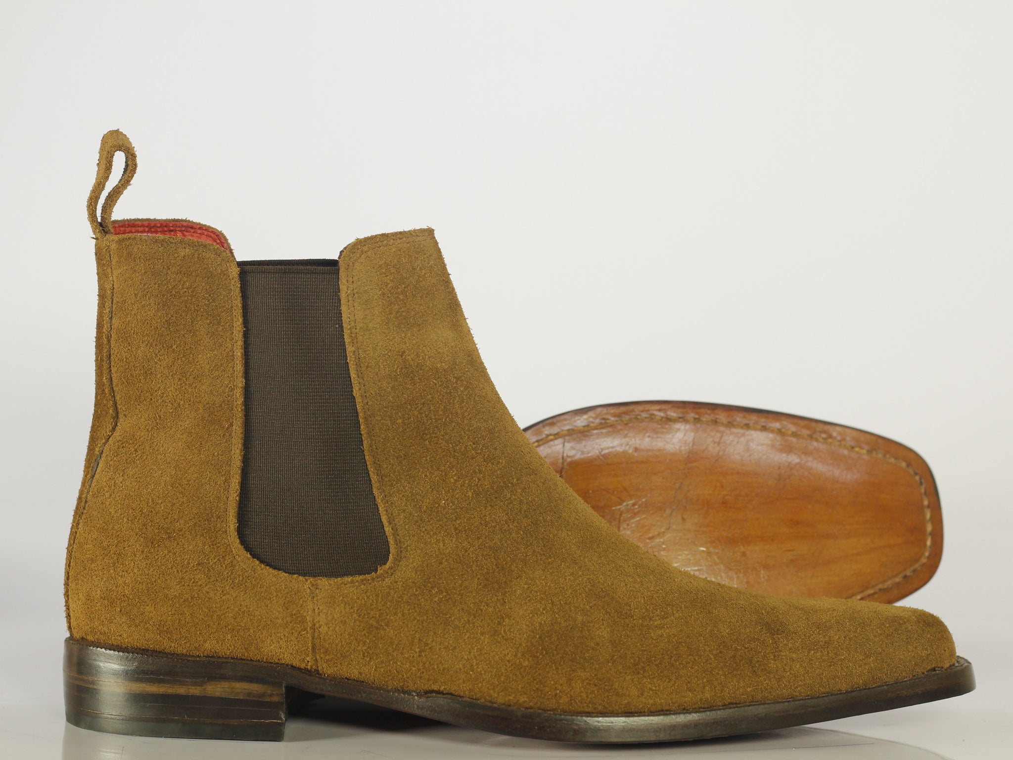 auktion Dinkarville hoppe Handmade Men's Tan Suede Chelsea Boots, Men Ankle Boots, Men Designer –  theleathersouq