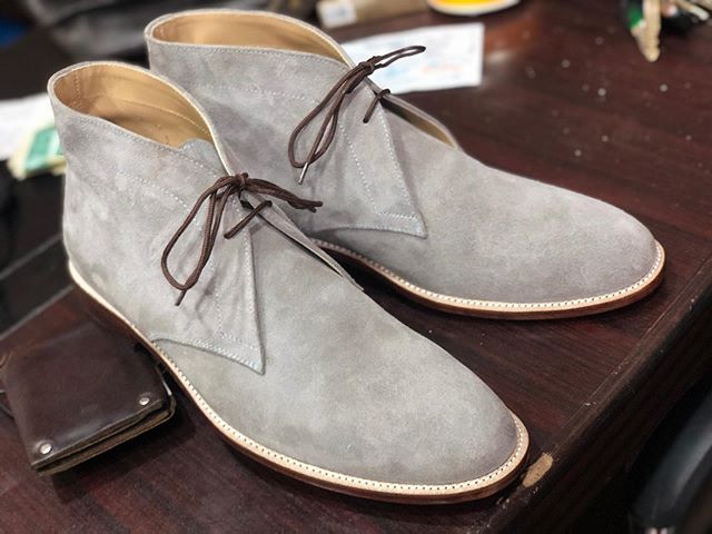 Handmade Men's Gray Chukka Suede Lace Up Boots, Men Ankle Boots, Men Designer Fashion Boots - theleathersouq