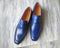 Handmade Men's Blue Leather Loafer Shoes, Men Designer Dress Formal Luxury Shoes - theleathersouq