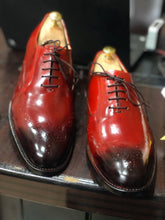 Load image into Gallery viewer, Handmade Men&#39;s Burgundy Brogue Toe Leather Lace Up Shoes, Men Designer Dress Formal Luxury Shoes - theleathersouq