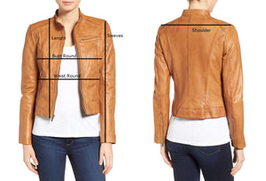 Stylish Women's Brown Wide Collar Leather Jacket, Fashion Leather Jacket Women - theleathersouq