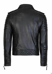 New Men's biker leather jacket, Mens fashion black motorcycle leather jackets - theleathersouq