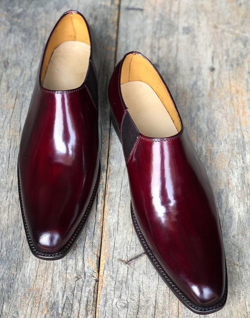 Handmade Men's Burgundy Leather Loafers, Men Designer Dress Formal Luxury Party Shoes - theleathersouq