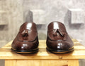 Handmade Men's Brown Split Toe Leather Tassel Loafers, Men Designer Dress Formal Luxury Shoes - theleathersouq