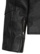 Stylish Biker Style Fashion Leather Black Jacket For Ladies - theleathersouq