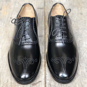 Handmade Men's Black Color Leather Brogue Toe Lace Up Shoes, Men Designer Dress Formal Luxury Shoes - theleathersouq