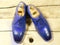 Handmade Men's Blue Leather Wing Tip Brogue Lace Up Shoes, Men Designer Dress Formal Luxury Shoes