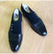 Handmade Men's Blue Color Leather Suede Cap Toe Button Shoes, Men Designer Dress Formal Luxury Shoes