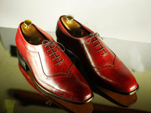 Load image into Gallery viewer, Handmade Men&#39;s Burgundy Leather Lace Up Shoes, Men Designer Dress Formal Luxury Shoes