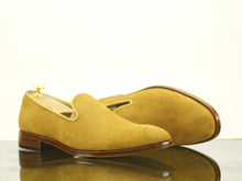 Load image into Gallery viewer, Men&#39;s Handmade Tan Suede Loafers, Men Designer Formal Dress Luxury Shoes
