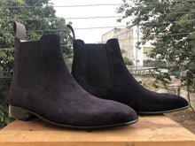Load image into Gallery viewer, Handmade Men&#39;s Black Suede Chelsea Boots, Men Ankle Boots, Men Fashion Boots