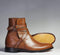 Handmade Men's Brown Leather Jodhpurs Buckle Strap Boots, Men Ankle Boots, Men Fashion Boots