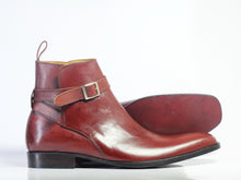 Load image into Gallery viewer, New Handmade Men&#39;s Burgundy Leather Jodhpur Strap Boots, Men Ankle Boots, Men Fashion Boots