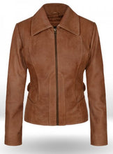 Load image into Gallery viewer, New Stylish Celebrity Leather Brown Jacket For Women, Ladies Leather  Jacket - theleathersouq