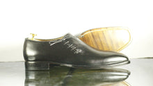 Load image into Gallery viewer, Elegant Handmade Men&#39;s Black Leather Side Lace Up Shoes, Men Dress Formal Shoes