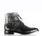 New Handmade Men's Black Alligator Textured Leather Lace Up Boots, Men Ankle Boots, Men Fashion Boots