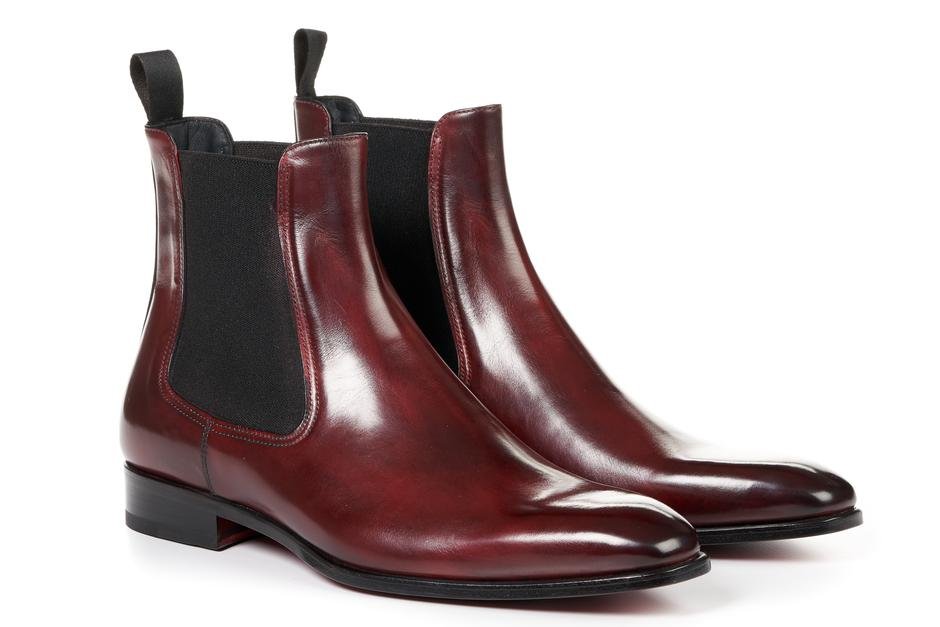 Handmade Burgundy Leather Chelsea Boots, Men Ankle Boots – theleathersouq