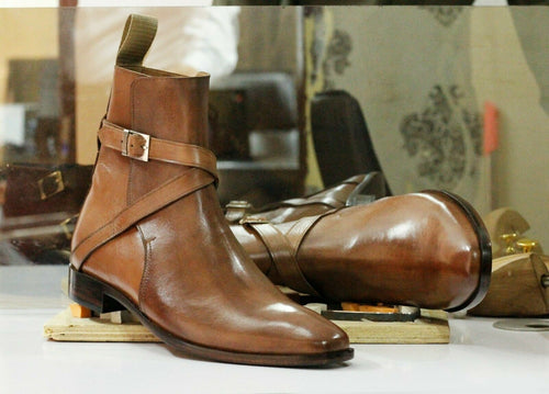 Beautiful Handmade Men's Brown Leather Jodhpur Boots, Men Ankle Boots, Men Fashion Boots