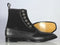 Handmade Men's Black Leather Suede Cap Toe Button Boots, Men Ankle Boots, Men Fashion Boots